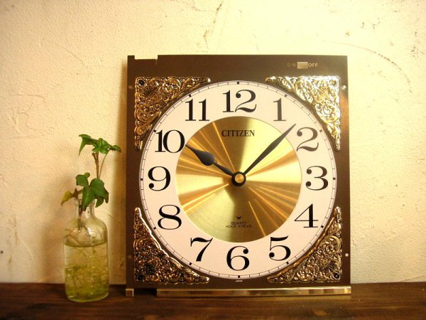 画像2: １９８０年代頃のシチズン・アワー・ストライク・文字盤時計（角型・金色）