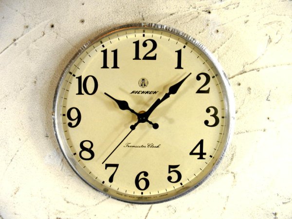 画像1: 昭和中期頃・アイチロン・アンティーク振り子時計・文字盤・掛け時計（電池式・スイープ・クォーツ）