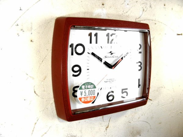 画像4: 1970年代・東京時計・シリコン・クロック・ソフィア・NO.710・赤・角型・箱付・デッドストック（スイープ・クォーツ改造）