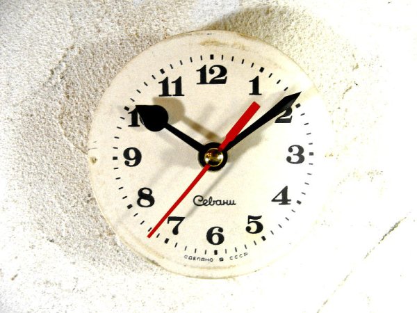 画像1: 1960年代頃・ロシア・Cebaru・アンティーク・クロック・文字盤・掛時計（丸型・白）