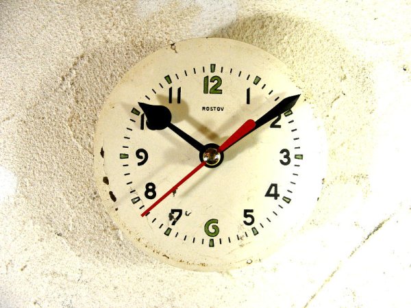 画像1: 1960年代頃・ロシア・ROSTOV・アンティーク・クロック・文字盤・掛時計（丸型・白）