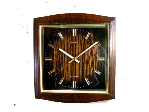 画像1: 1970年代・セイコー・トランジスター・振動子時計・RA743・タイガーアイ文字盤（電池式・スイープ・クォーツ改造）