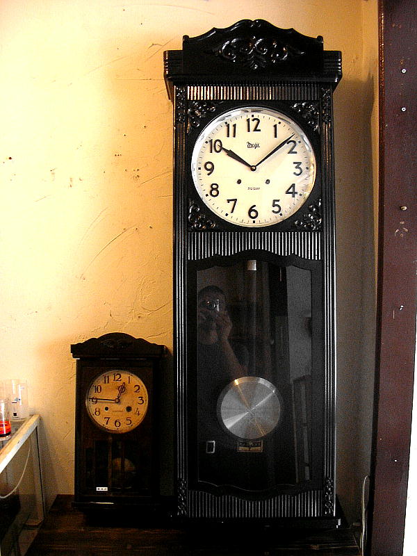昭和初期頃のMeiji・大型・振り子時計（ストライク・クォーツ改造）が入荷しました。