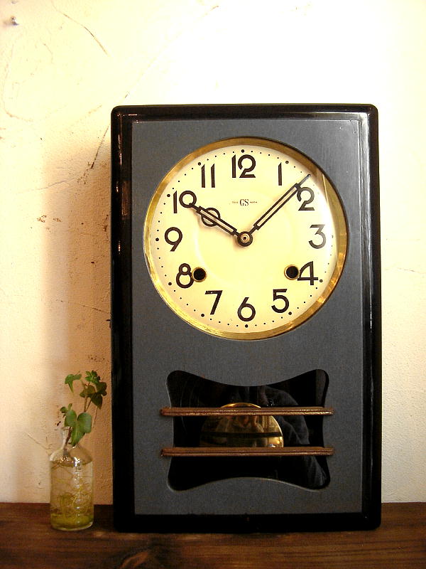 大正頃のGS・ジーエス印・振り子時計（クォーツ改造）が入荷しました。