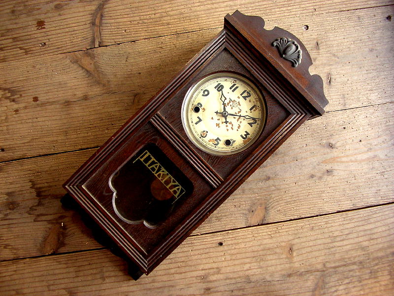 大正頃のアンティーク・掛け時計のフクロ時計工場・イタリヤ・振り子時計が仕上がりました。