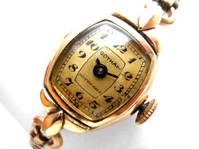 アンティーク時計のGOTHAM・ゴサム・カクテル・ウォッチ・手巻・アンテーク（電池式・クォーツ改造）・イエローゴールド・フィールドが仕上がりました。