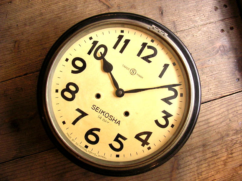 アンティーク・クロックの昭和初期・セイコー舎・丸型・振り子時計・手巻式（電池式・クォーツ改造）が仕上がりました。