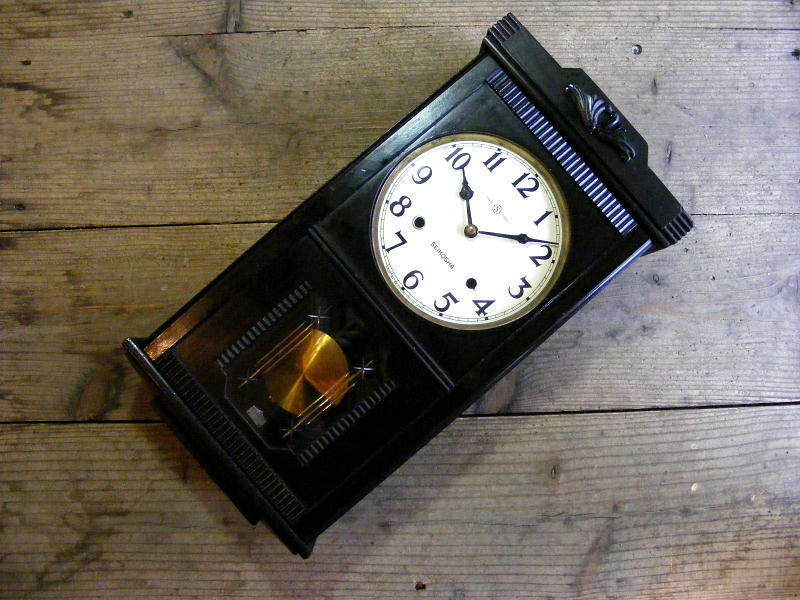 昭和初期頃のアンティーク・クロックの精工舎・振り子時計・NO.1706（電池式・クォーツ改造）が仕上がりました。