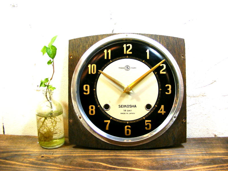 昭和初期頃のアンティーク・クロックの精工舎・アンティーク・振り子時計・文字盤・掛時計（ツートン）が仕上がりました。
