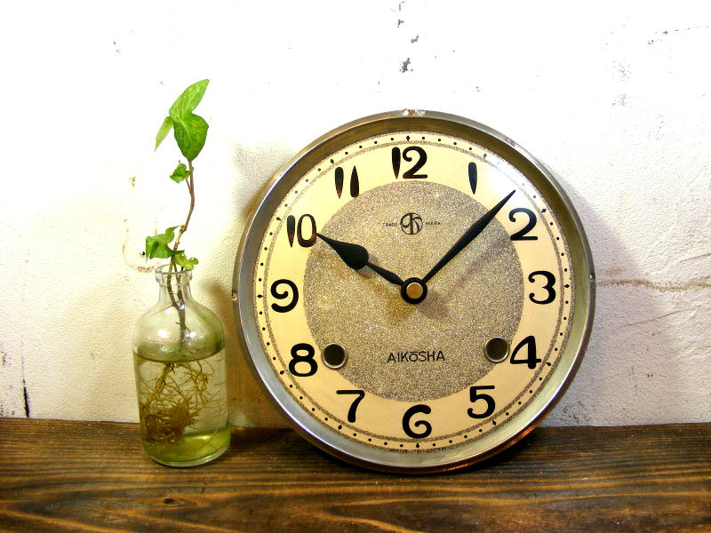 アンティーク・クロックの昭和初期頃・AIKOSHA・愛工舎・アンティーク・振り子時計・文字盤・掛時計・電池式・クォーツが仕上がりました。