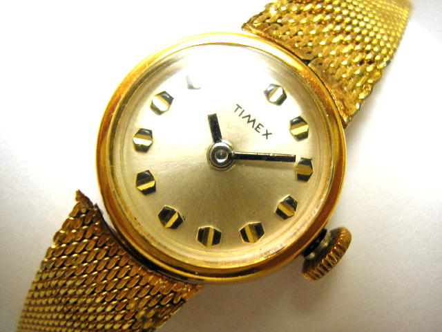 アンティーク腕時計のタイメックス・レディース・アンティーク・ウォッチ・手巻式・ラウンド・イエローゴールド・フィールド・メッシュブレスが仕上がりました。