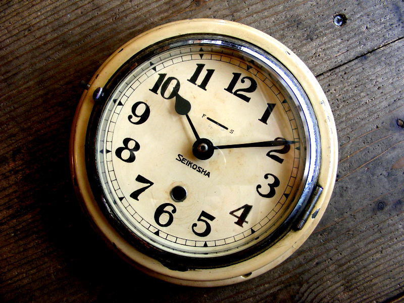 昭和初期頃の古時計の精工舎・船舶時計・手巻式（電池式・クォーツ改造）が入荷しました。