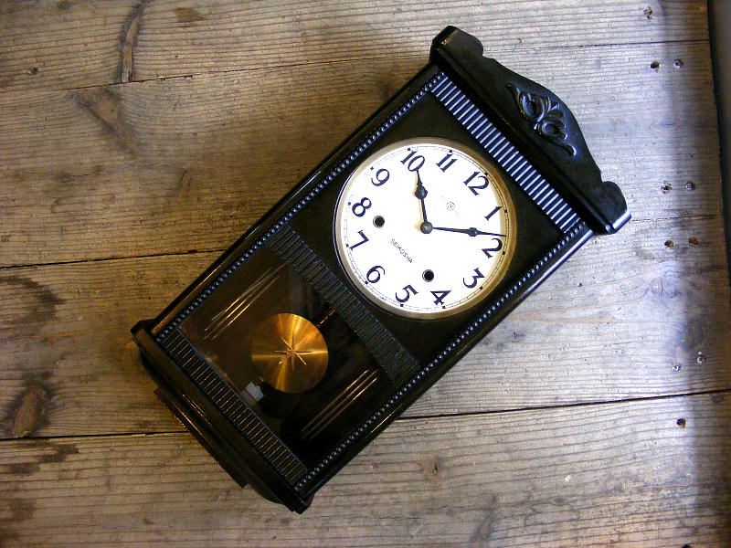アンティーク・クロックの昭和初期頃・精工舎・振り子時計・NO.1742（電池式・クォーツ改造）が仕上がりました。