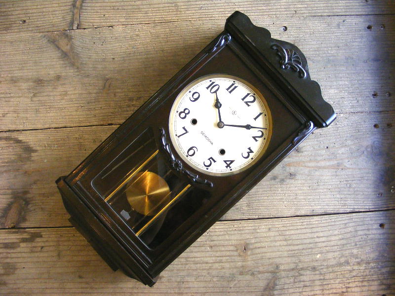 昭和初期頃の古時計の精工舎・振り子時計・NO.1736（電池式・クォーツ改造）が仕上がりました。