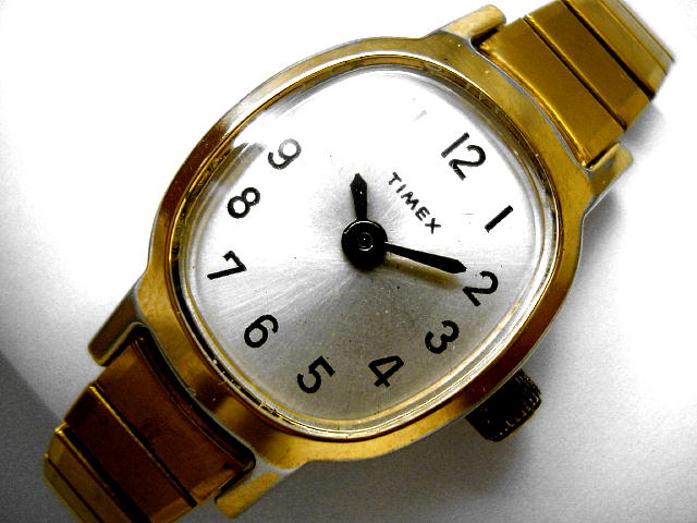 レディース・アンティーク・腕時計のTIMEX・タイメックス・レディース・アンティーク・ウォッチ・手巻式・イエローゴールド・フィールド・エクステンションブレス（電池式・クォーツ改造）が仕上がりました。