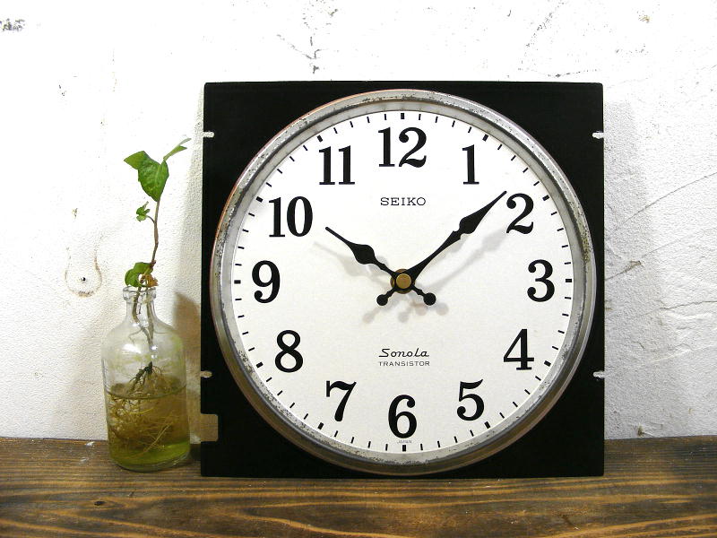 昭和中期頃・セイコー・ソノーラ・アンティーク・振り子時計・文字盤・掛け時計（電池式・クォーツ）が仕上がりました。