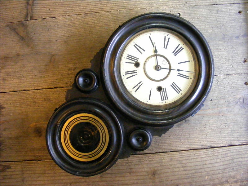大正頃のアンティーク柱時計の精工舎・ダルマ型・振り子時計・手巻式（渦ボン・電池式・クォーツ改造）が仕上がりました。