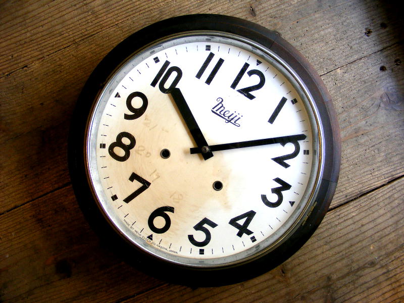 大正頃の古時計の明治時計・丸型・振り子時計・トーマス型・NO.905（電池式・クォーツ改造）が仕上がりました。