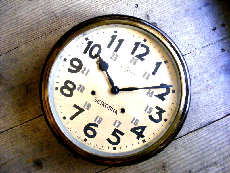 大正頃の古時計の精工舎・丸型・振り子時計・トーマス型・茶色（電池式・クォーツ改造）が仕上がりました。