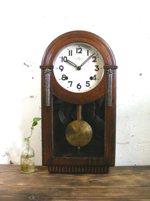 昭和初期頃の柱時計の精工舎・R型・振り子時計・NO.21（電池式・クォーツ改造）が仕上がりました。