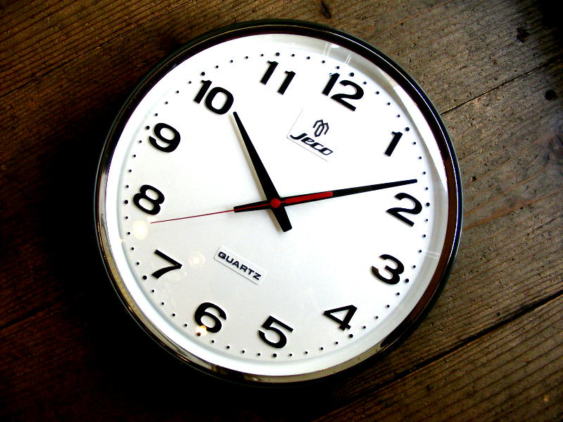 アンティーク掛け時計のJeco・ジェコー・ワールド・クォーツ・学校用時計（電池式・クォーツ）が仕上がりました。