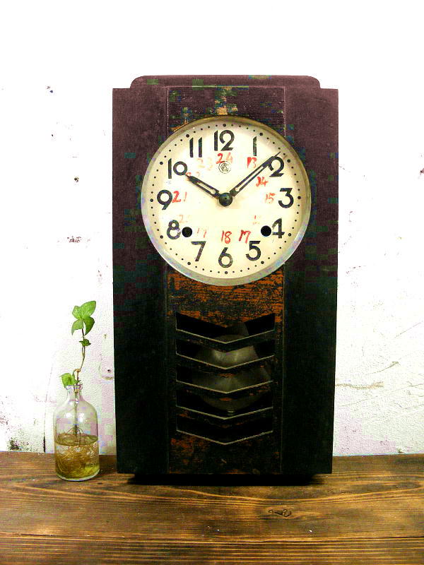 大正頃の古時計の愛知時計・振り子時計（電池式・クォーツ改造）が仕上がりました。