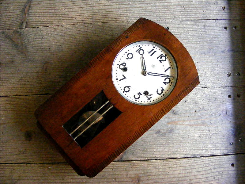 大正頃の古時計の愛知時計・振り子時計（電池式・クォーツ改造）が仕上がりました。