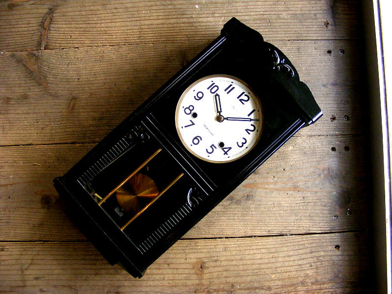 昭和初期頃の古時計の精工舎・振り子時計・#1601（電池式・クォーツ改造）が仕上がりました。