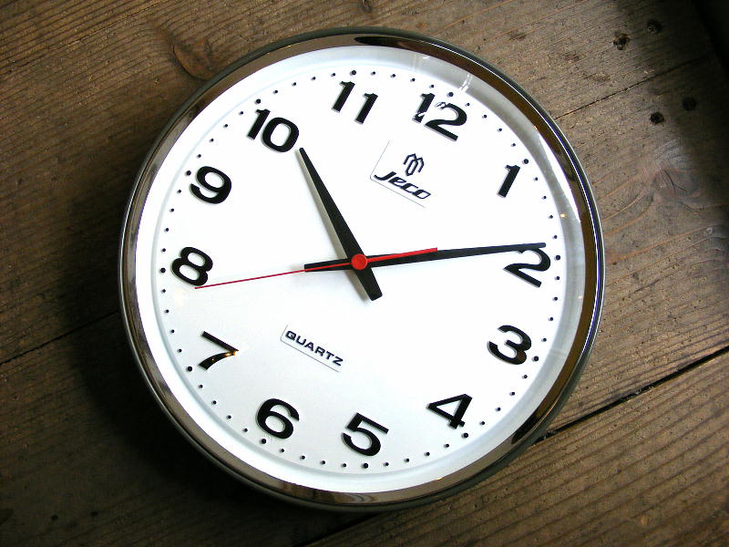 1980年代のアンティーククロックのJeco・ジェコー・クォーツ・水晶ワールド・12014・学校用時計（電池式・クォーツ）が仕上がりました。