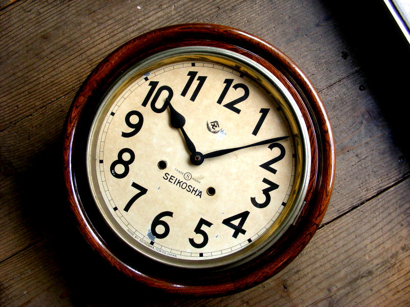 大正頃の古時計の精工舎・丸型・振り子時計・トレードマーク・山セ・手巻式（電池式・クォーツ改造）が仕上がりました。