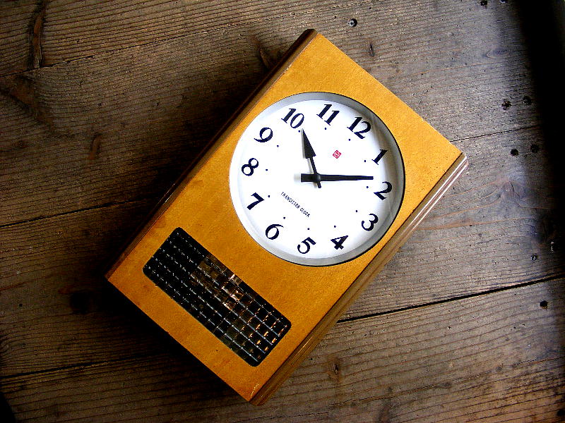 1970年代のアンティーククロックのナショナル・トランジスター・バッテリー・クロック・振り子時計・BC-300T・ダイヤガラス（電池式・クォーツ改造）が仕上がりました。