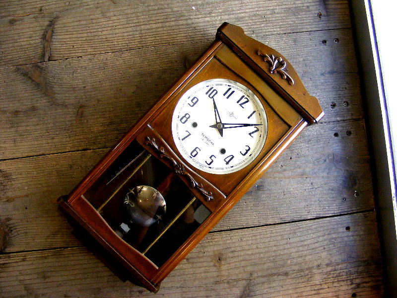 昭和20年代の古時計の精工舎・振り子時計・#2723（電池式・クォーツ改造）が仕上がりました。