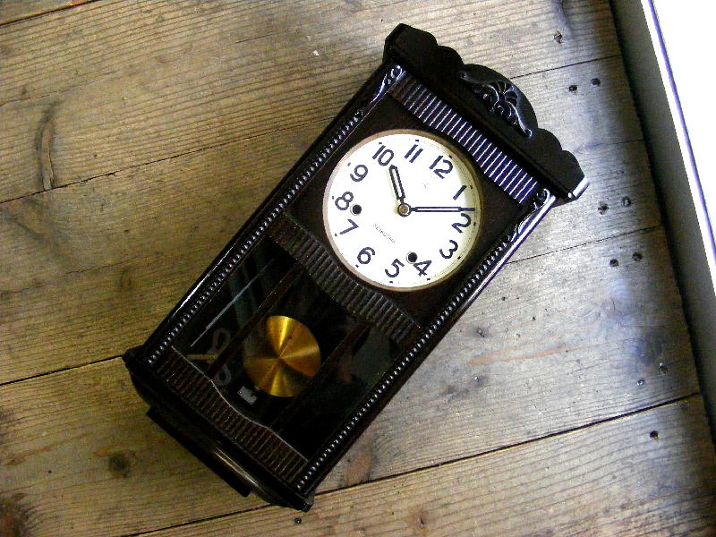 昭和初期頃の古時計の精工舎・振り子時計・#1603（電池式・クォーツ改造）が仕上がりました。