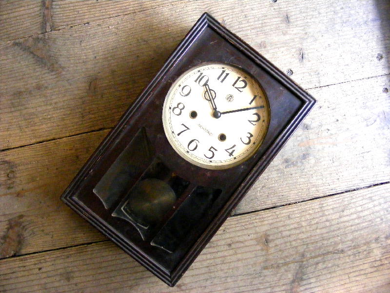 大正頃・愛知時計・振り子時計・2302（電池式・クォーツ改造）が仕上がりました。