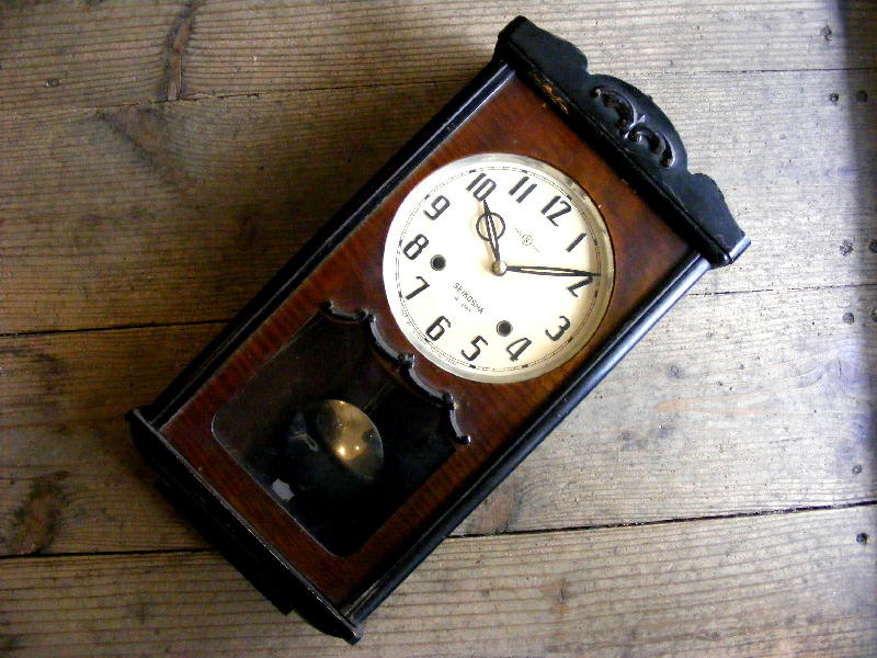 昭和初期頃・精工舎・振り子時計・#2705（電池式・クォーツ改造）が仕上がりました。