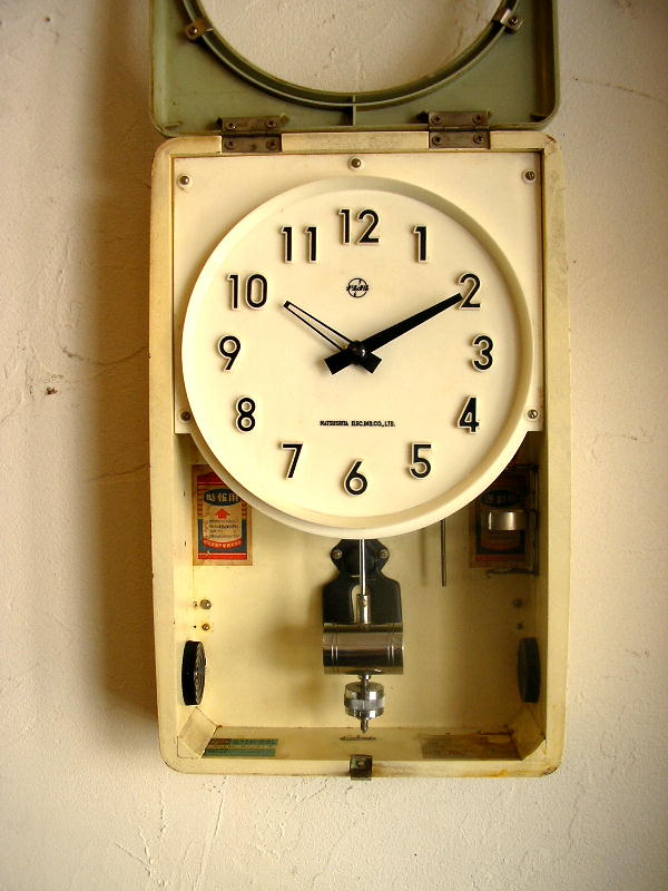 ナショナル・バッテリー・クロック・振り子時計（クォーツ改造）が入荷しました。 - アンティーク･クロック,アンティーク･掛け時計,アンティーク