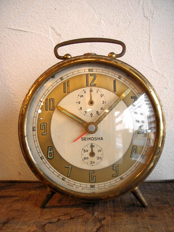 昭和初期頃のセイコー舎目覚まし時計（クォーツ改造）が入荷しました。