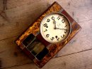画像: アンティーク・クロックの昭和初期頃・RUBY・ルビー・振り子時計・茶色絞り柄（電池式・クォーツ改造）が仕上がりました。 