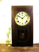 画像: アンティーク・クロックの昭和初期頃・日比野時計・振り子時計（電池式・クォーツ改造）が仕上がりました。