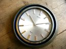 画像: 1970年代頃のアンティーク掛け時計のセイコー・ビブロン・音叉式・振動子時計・VBX-121・丸卵型・シルバー・グラデーション（電池式・スイープ・クォーツ改造）が仕上がりました。