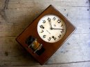 画像: 昭和初期頃のアンティーク・柱時計の三浦時計・小型・振り子時計（電池式・クォーツ改造） が仕上がりました。