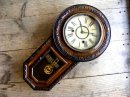 画像: 明治頃の古時計の愛知時計・頭丸型・鎌倉彫り・振り子時計（電池式・クォーツ改造）が仕上がりました。