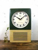 画像: 昭和30年代のアンティーク柱時計の明治時計・セロック・エコー・バッテリー・振り子時計・C-218・緑・アイボリー（電池式・クォーツ改造）が仕上がりました。