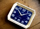 画像: 1970年代のアンティーク掛け時計の東京時計・シリコン・クロック・シリコンエリア・青・角型（スイープ・クォーツ改造）が仕上がりました。