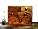 画像: 昭和30年代頃のアンティーク家具の古い・木製・裁縫箱が仕上がりました。