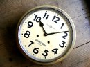 画像: 昭和初期頃の古時計の精工舎・丸型・振り子時計・トーマス型・21日巻・オリーブ・グレー・#1203（電池式・クォーツ改造）が仕上がりました。