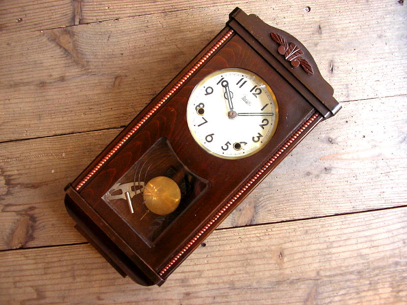 画像:  アンティーク・クロックのオキュパイド・ジャパン製のMeiji・明治時計・振り子時計・クォーツ改造が仕上がりました。