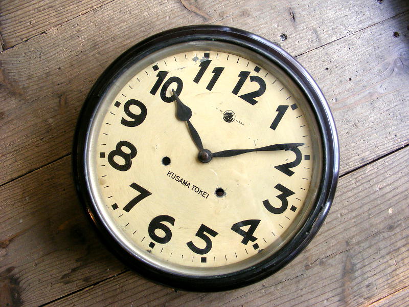 大正頃のアンティーク・クロックの草間時計・丸型・振り子時計