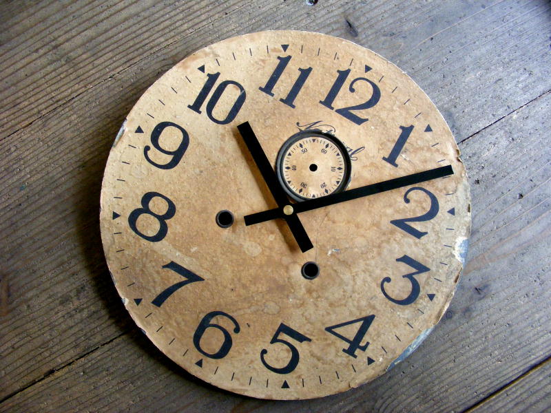 画像: 大正頃・ナショナル・アンティーク・振り子時計・文字盤・掛け時計・大型（電池式・クォーツ）が仕上がりました。