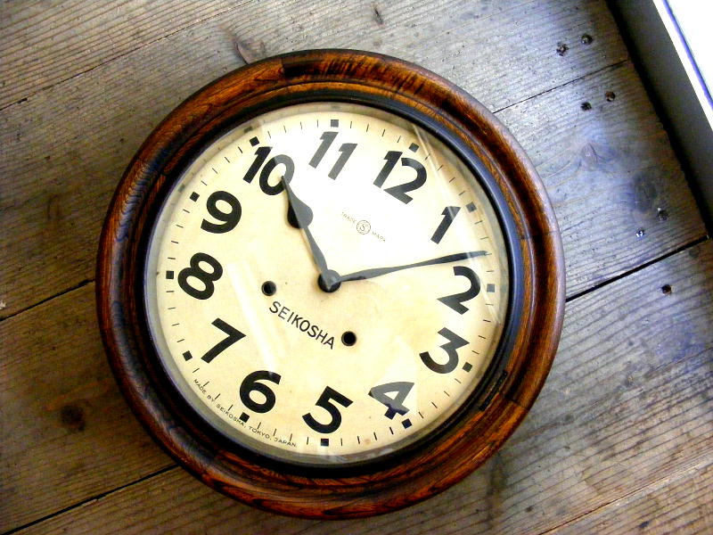 画像: 大正頃の古時計の精工舎・丸型・振り子時計・手巻式（電池式・クォーツ改造）が仕上がりました。
